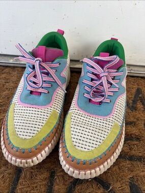 Colorblock Multicolor Casual Sneakers - Pink, Blue, Green